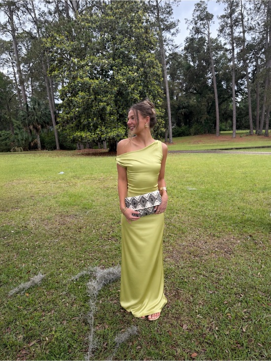 Peppermayo Dresses & Skirts - Peppermayo Lime Green One-Shoulder Maxi Dress